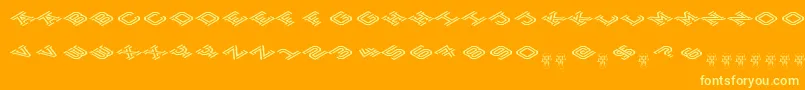 HokjesgeestCubeTopCCW Font – Yellow Fonts on Orange Background