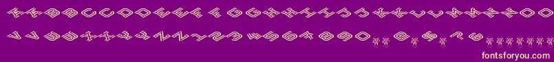 HokjesgeestCubeTopCCW Font – Yellow Fonts on Purple Background