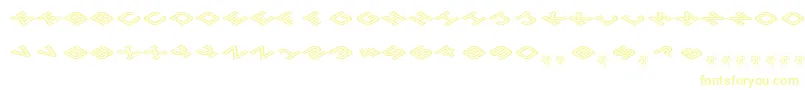 HokjesgeestCubeTopCCW Font – Yellow Fonts on White Background