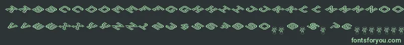 フォントHokjesgeestCubeTopCW – 黒い背景に緑の文字