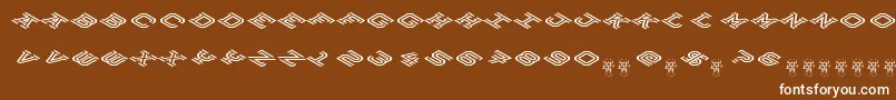 HokjesgeestCubeTopCW-fontti – valkoiset fontit ruskealla taustalla