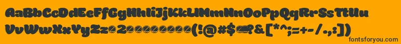 Holden Fat trial-Schriftart – Schwarze Schriften auf orangefarbenem Hintergrund