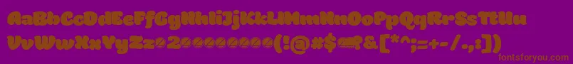 Holden Fat trial Font – Brown Fonts on Purple Background