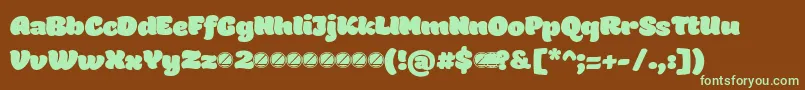 Holden Fat trial Font – Green Fonts on Brown Background