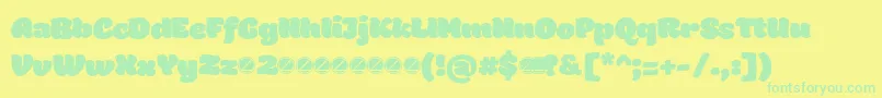 Holden Fat trial Font – Green Fonts on Yellow Background