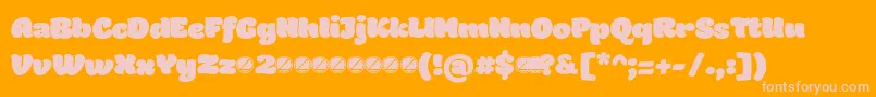 Holden Fat trial Font – Pink Fonts on Orange Background