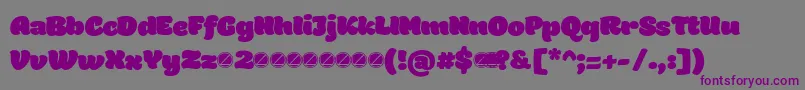 Holden Fat trial-fontti – violetit fontit harmaalla taustalla