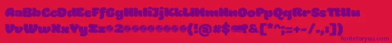 Holden Fat trial Font – Purple Fonts on Red Background