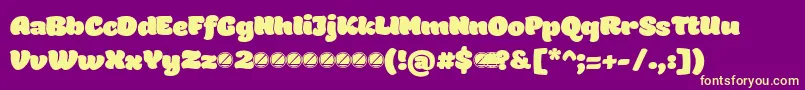 Holden Fat trial Font – Yellow Fonts on Purple Background