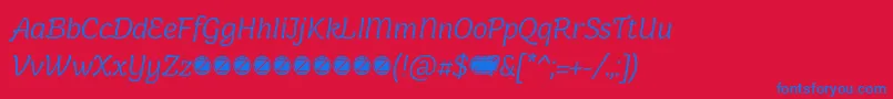 Holden Light Italic trial-Schriftart – Blaue Schriften auf rotem Hintergrund