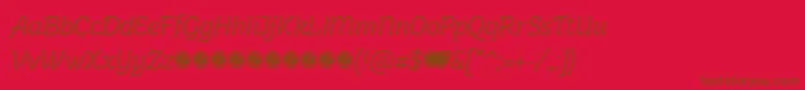 fuente Holden Light Italic trial – Fuentes Marrones Sobre Fondo Rojo