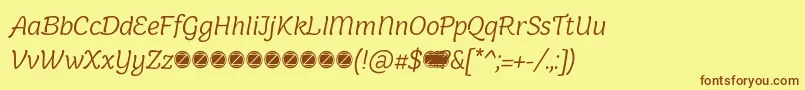 Holden Light Italic trial Font – Brown Fonts on Yellow Background