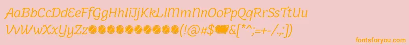 Holden Light Italic trial Font – Orange Fonts on Pink Background