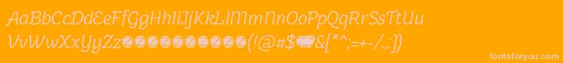 フォントHolden Light Italic trial – オレンジの背景にピンクのフォント