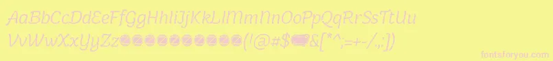 Holden Light Italic trial-Schriftart – Rosa Schriften auf gelbem Hintergrund