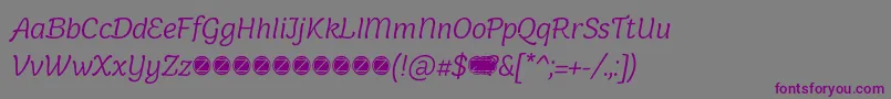 Holden Light Italic trial Font – Purple Fonts on Gray Background