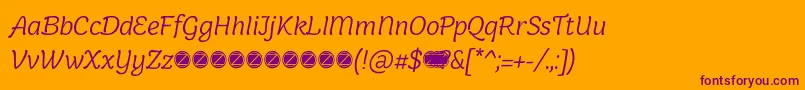Holden Light Italic trial Font – Purple Fonts on Orange Background