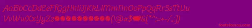 fuente Holden Light Italic trial – Fuentes Rojas Sobre Fondo Morado