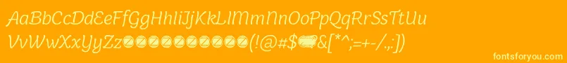 Holden Light Italic trial Font – Yellow Fonts on Orange Background