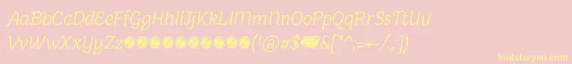 Holden Light Italic trial-Schriftart – Gelbe Schriften auf rosa Hintergrund