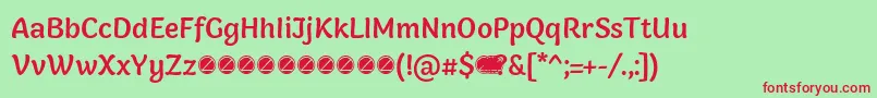 Holden Medium trial Font – Red Fonts on Green Background