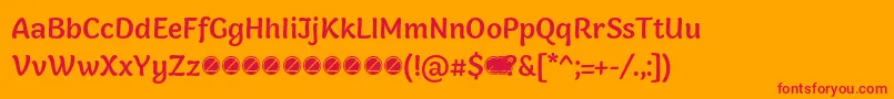 Holden Medium trial Font – Red Fonts on Orange Background