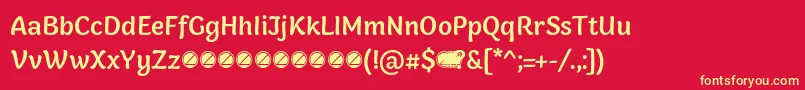 Holden Medium trial Font – Yellow Fonts on Red Background