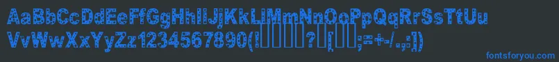 Hole Font – Blue Fonts on Black Background