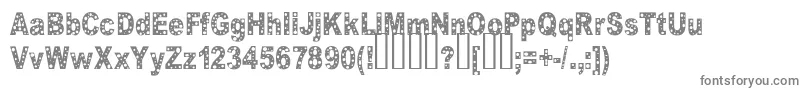 Hole-fontti – harmaat kirjasimet valkoisella taustalla