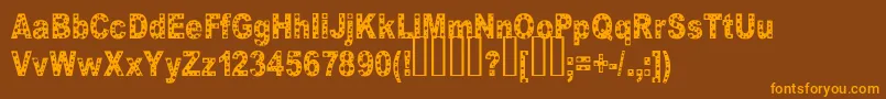 Hole Font – Orange Fonts on Brown Background