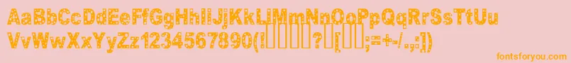 フォントHole – オレンジの文字がピンクの背景にあります。
