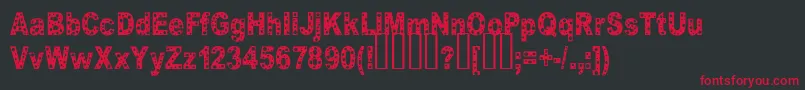 フォントHole – 黒い背景に赤い文字