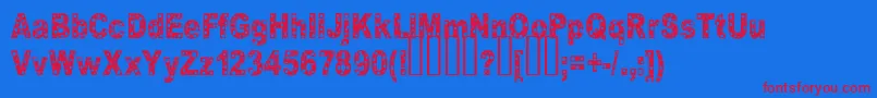 フォントHole – 赤い文字の青い背景
