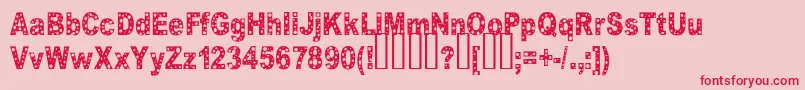 フォントHole – ピンクの背景に赤い文字
