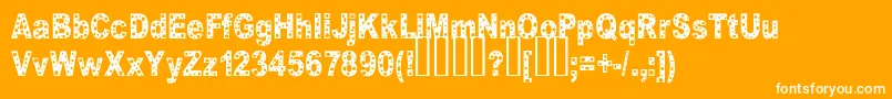 フォントHole – オレンジの背景に白い文字