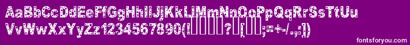 Hole-fontti – valkoiset fontit violetilla taustalla