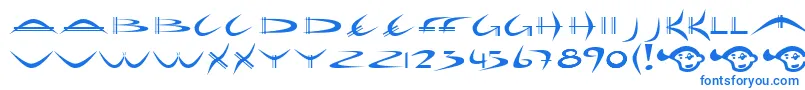 フォントHOLIB    – 白い背景に青い文字