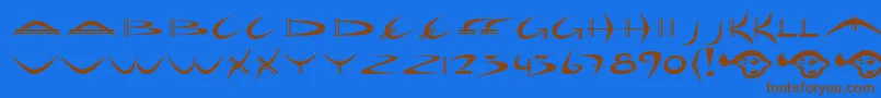 フォントHOLIB    – 茶色の文字が青い背景にあります。