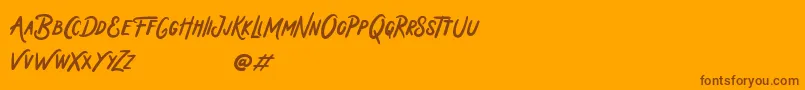 Holiday In Monday Font – Brown Fonts on Orange Background