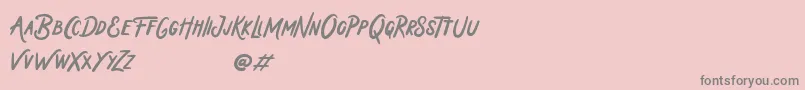 Holiday In Monday Font – Gray Fonts on Pink Background