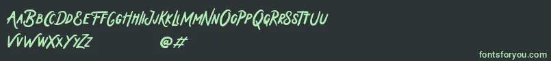 Holiday In Monday Font – Green Fonts on Black Background