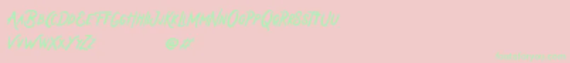 Holiday In Monday Font – Green Fonts on Pink Background