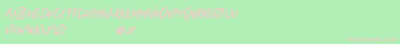 Holiday In Monday Font – Pink Fonts on Green Background