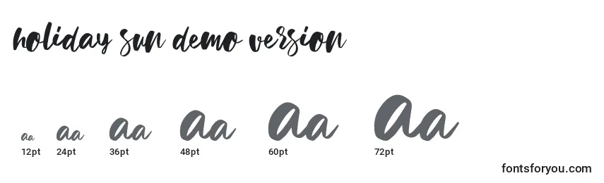 Holiday sun demo version Font Sizes