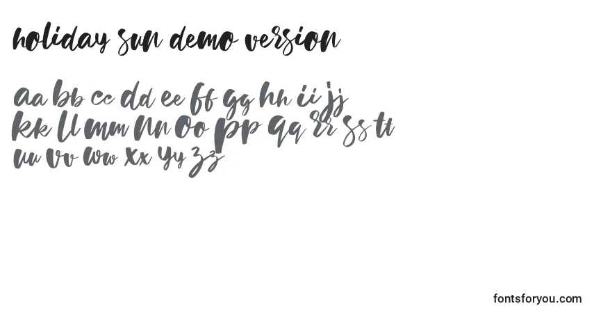 Holiday sun demo version (129764)フォント–アルファベット、数字、特殊文字