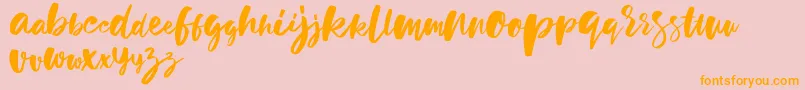 holiday sun demo version-Schriftart – Orangefarbene Schriften auf rosa Hintergrund