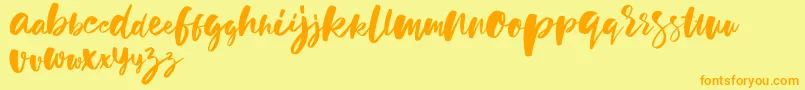 holiday sun demo version-Schriftart – Orangefarbene Schriften auf gelbem Hintergrund