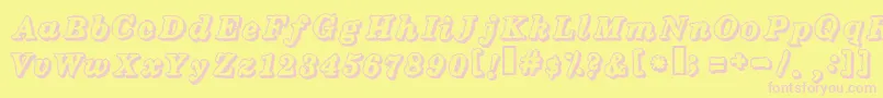 HOLIDAY-fontti – vaaleanpunaiset fontit keltaisella taustalla