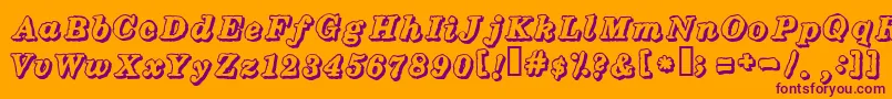 Шрифт HOLIDAY – фиолетовые шрифты на оранжевом фоне