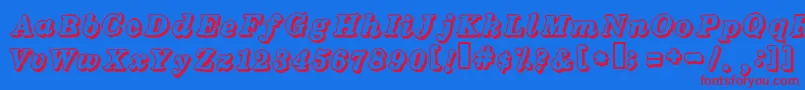 フォントHOLIDAY – 赤い文字の青い背景